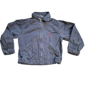 Ralph Lauren Polo Toddler Harrington Jacket Navy Blue Red Logo Cotton Size 2/2T